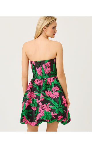 Bowman Dress - Noir Jungle Bouquet Jacquard