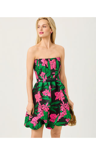Bowman Dress - Noir Jungle Bouquet Jacquard