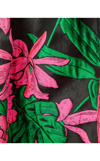 Bowman Dress - Noir Jungle Bouquet Jacquard