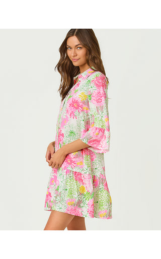 Rayanna Tunic Dress - Resort White Mum Patch