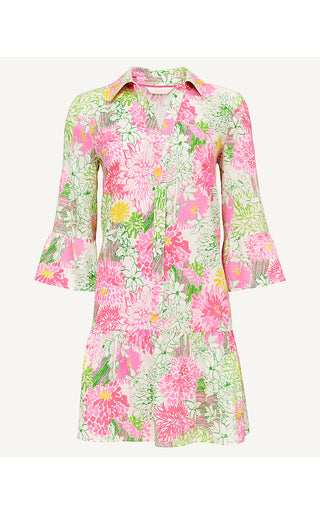 Rayanna Tunic Dress - Resort White Mum Patch