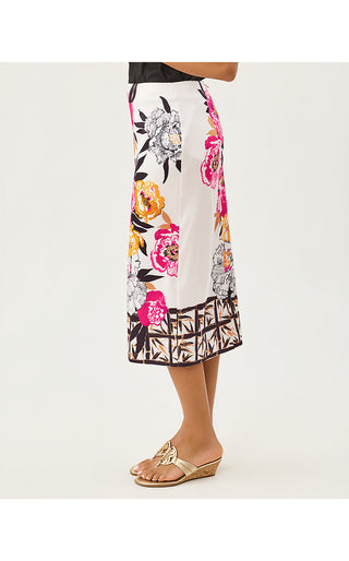 Louetta Midi Skirt - Coconut Peony Perfection Engineered