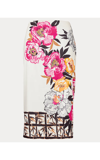 Louetta Midi Skirt - Coconut Peony Perfection Engineered