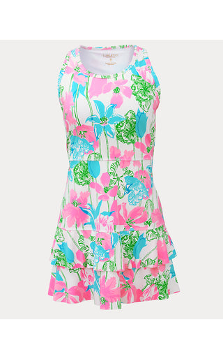 UPF 50+ Luxletic Lunan Active Dress - Resort White Viney Liney