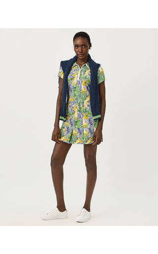 UPF 50+ Luxletic Cayo Costa Pleated Dress - Multi Lil Palm Prowl
