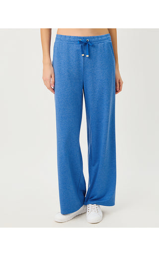 UPF 50+ Callie Wide Leg Pant - Heathered Merriweather Blue