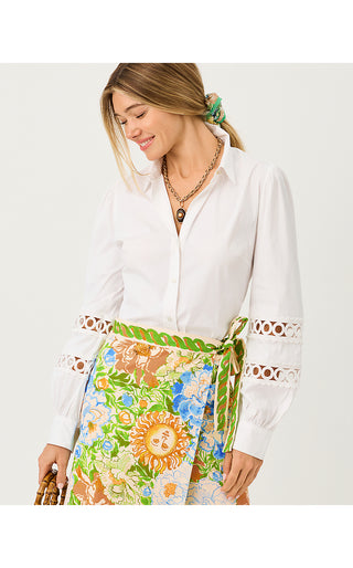 The Lace Inset Lilly Shirt - Resort White