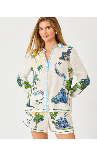 Susana Button Down - Coconut Key West Toile Engineered