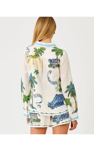 Susana Button Down - Coconut Key West Toile Engineered