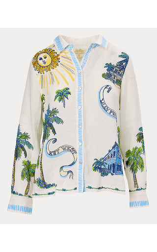 Susana Button Down - Coconut Key West Toile Engineered