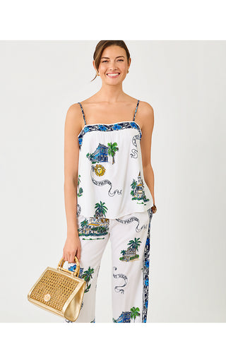 Jamo Sleeveless Top - Coconut Key West Toile Engineered