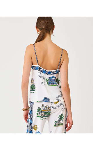 Jamo Sleeveless Top - Coconut Key West Toile Engineered