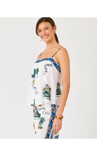Jamo Sleeveless Top - Coconut Key West Toile Engineered