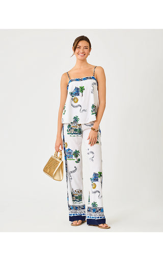 Jamo Sleeveless Top - Coconut Key West Toile Engineered