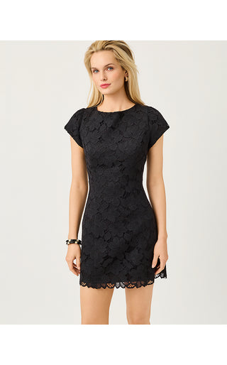 Jules Short Sleeve Romper - Noir Petal Pusher Lace