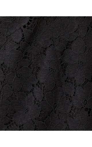 Jules Short Sleeve Romper - Noir Petal Pusher Lace