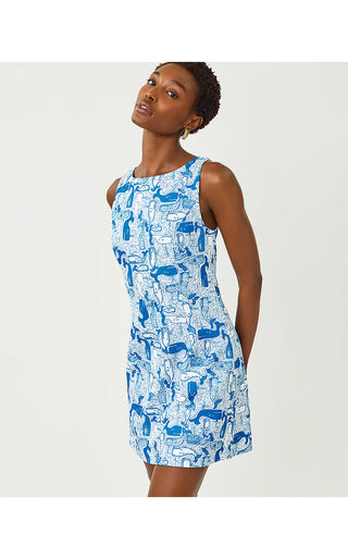 Oriana Shift Romper - Nassau Blue Thar She Blows