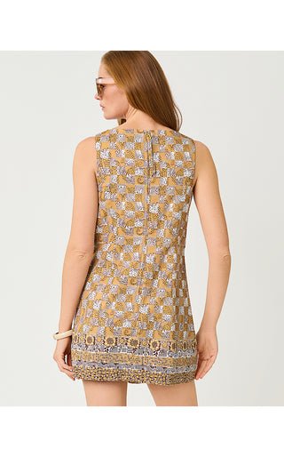 Oriana Shift Romper - Iced Latte Lil Cheetah Checks