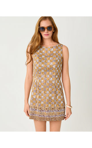 Oriana Shift Romper - Iced Latte Lil Cheetah Checks