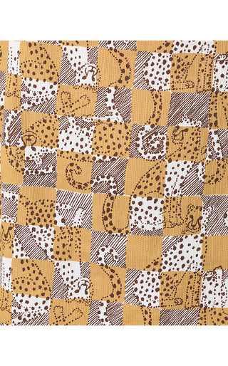 Oriana Shift Romper - Iced Latte Lil Cheetah Checks