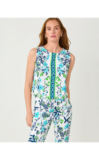 Bensen Cropped Top - Resort White Sea Blooms Engineered