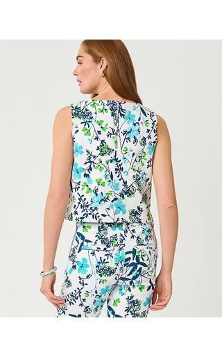 Bensen Cropped Top - Resort White Sea Blooms Engineered