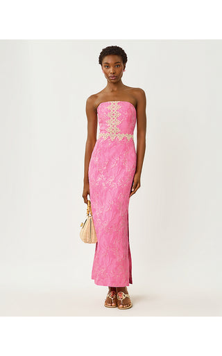 pink maxi dress in store Gradient satin maxi dress :: LICHI
