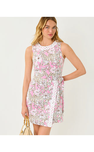 Fresia Stretch Shift Dress - Conch Shell Pink Wildness