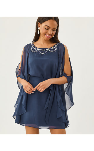 Marguerite Silk Caftan - Low Tide Navy