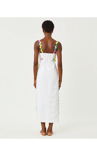 Mikayla Linen Midi Dress - Resort White