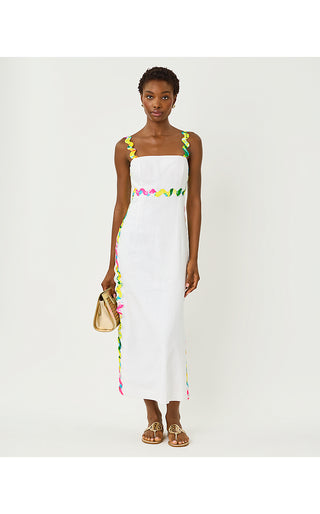 Mikayla Linen Midi Dress - Resort White
