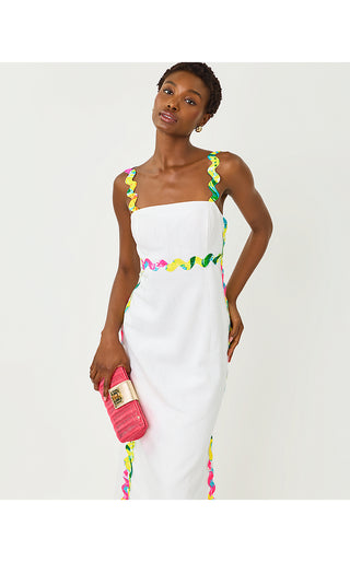 Mikayla Linen Midi Dress - Resort White