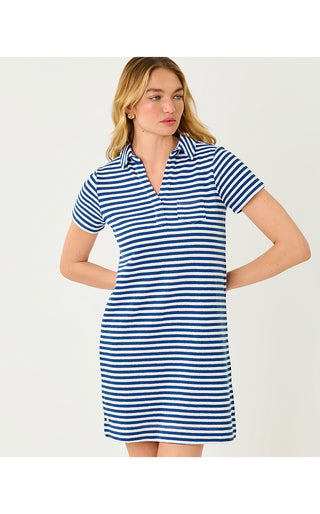 Dune Short Sleeve Dress - Starlight Navy St Tropez Stripe