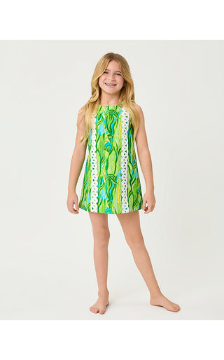 Girls Little Lilly Classic Shift Dress - Turquoise Tide Sweet Corn