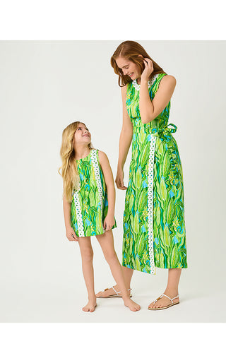 Girls Little Lilly Classic Shift Dress - Turquoise Tide Sweet Corn