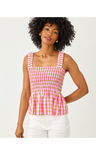 Hadly Smocked Top - Cherry Blossom Pink Summer Lovin Gingham