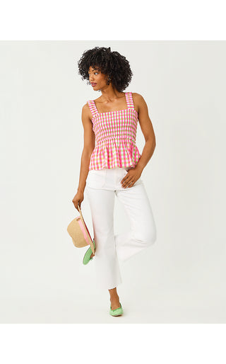 Hadly Smocked Top - Cherry Blossom Pink Summer Lovin Gingham