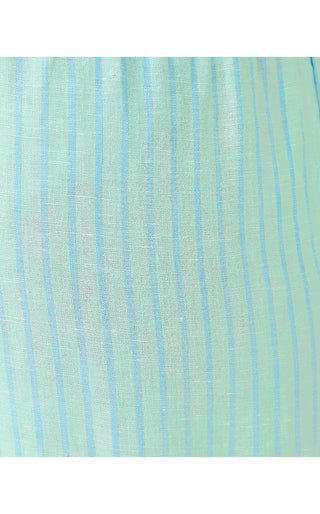 Mirabella Linen Palazzo Pant - Mint Condition X Capri Blue Saint Tropez Stripe