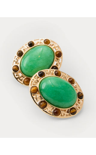 Via Palm Earrings - Chateau Green
