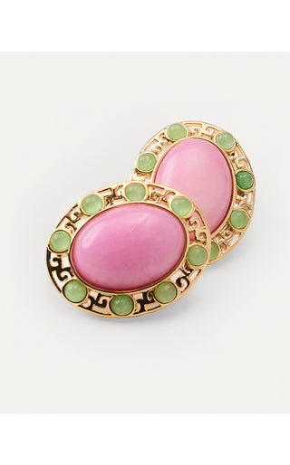 Via Palm Earrings - Oleander Pink