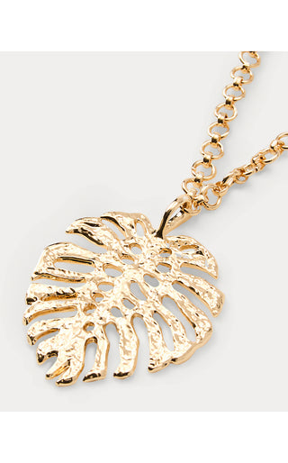 Hide And Leaf Necklace - Gold Metallic