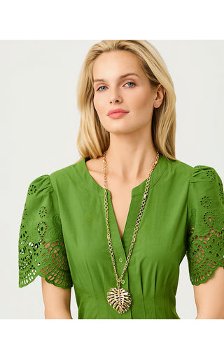 Hide And Leaf Necklace - Gold Metallic