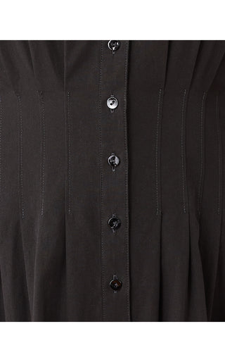 Wayland Midi Dress - Noir Scalloped Eyelet Border Poplin