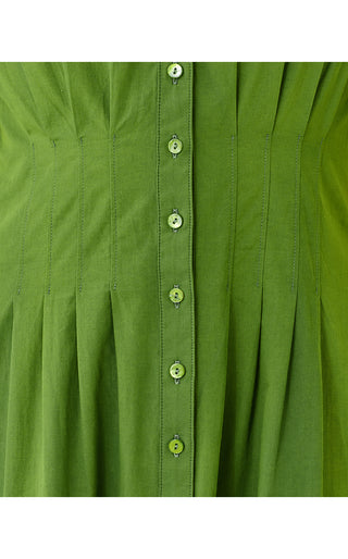 Wayland Midi Dress - Oregano Scalloped Eyelet Border Poplin