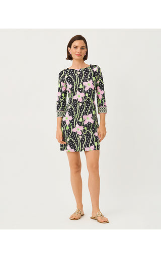 UPF 50+ Short Seralina ChillyLilly Dress - Onyx Blushing Blooms Engineered