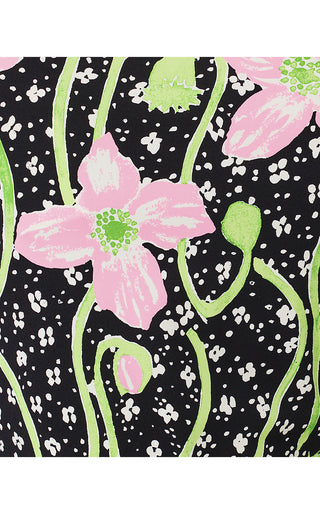 UPF 50+ Short Seralina ChillyLilly Dress - Onyx Blushing Blooms Engineered