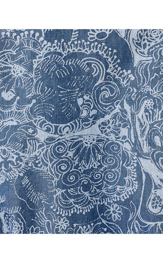 Mialeigh Elbow Sleeve Dress - Indigo All Day Chambray Paisley Parade Pigment