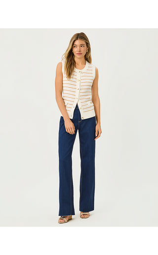 Shayna Sweater Vest - Coconut Palm Tree Stripe