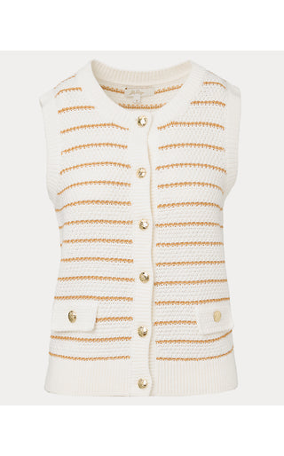 Shayna Sweater Vest - Coconut Palm Tree Stripe