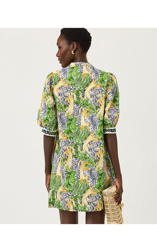 Mialeigh Elbow Sleeve Dress - Multi Lil Palm Prowl Engineered